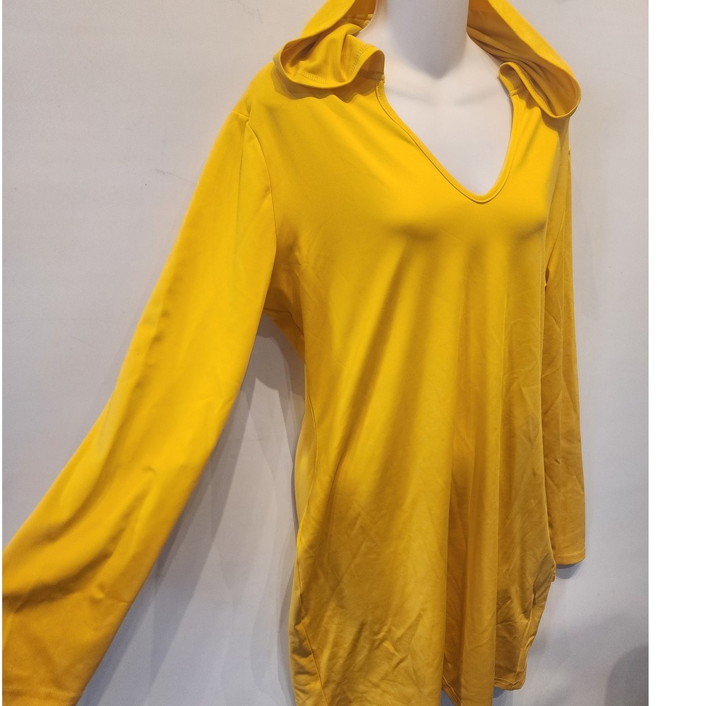 Women's Yellow V Neck Long Sleeve Hooded Mini Dress‎ XXL - Picture 7 of 10